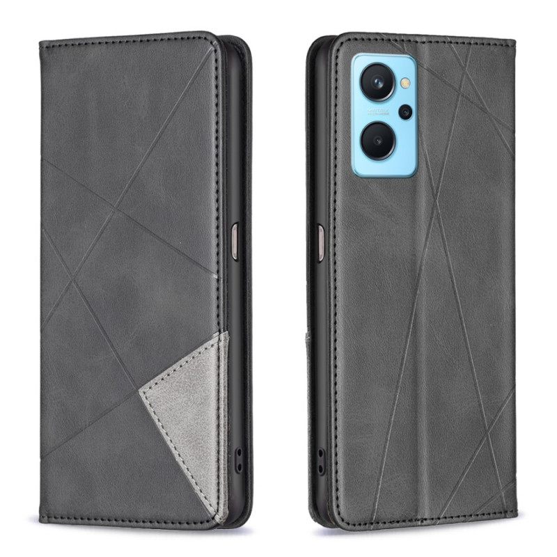 Puhelinkuoret Realme 9i Kotelot Flip Faux Leather Pattern Diagonal Lines