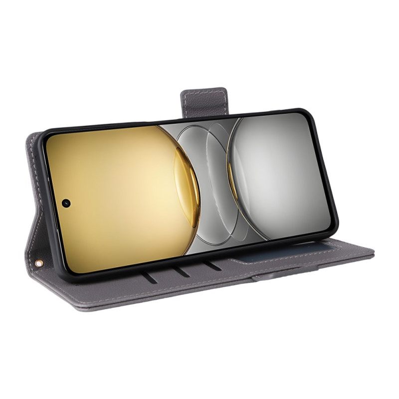 Kotelot Realme 14x 5g Litsikuvioinen Tekonahka Hihnalla Suojakuori