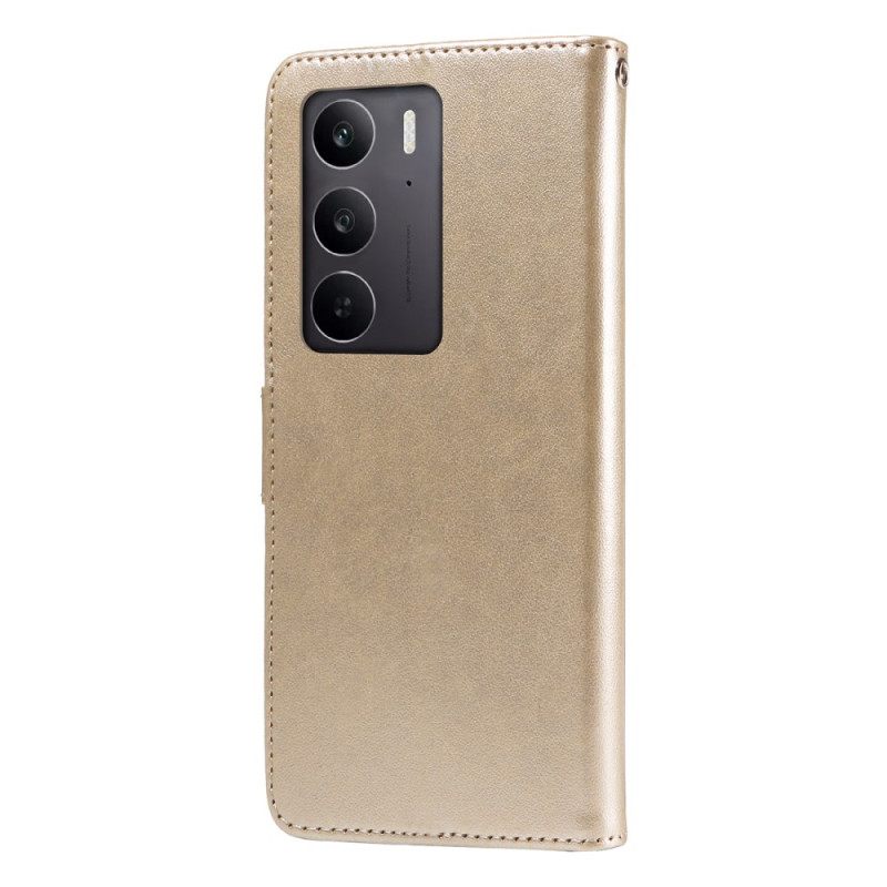 Nahkakotelo Realme 14x 5g Perhosia Ja Kukkia