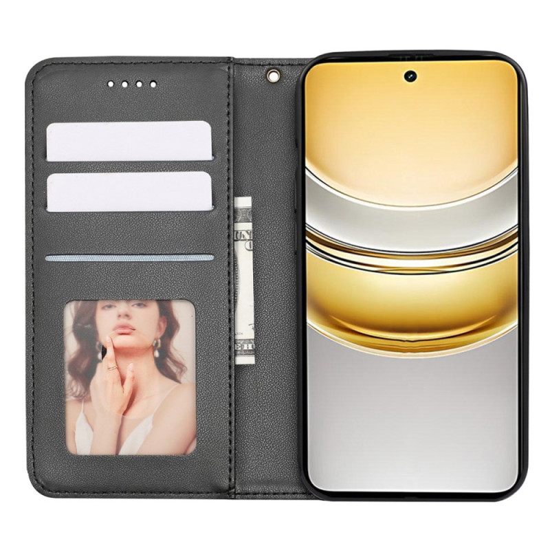 Nahkakotelo Realme 14x 5g Ruutukuvioinen Hihna Suojakuori