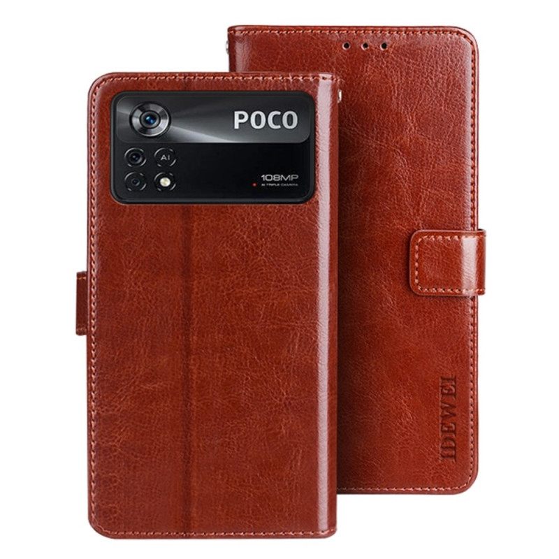 Flip Case Poco X4 Pro 5G Faux Leather Idewei