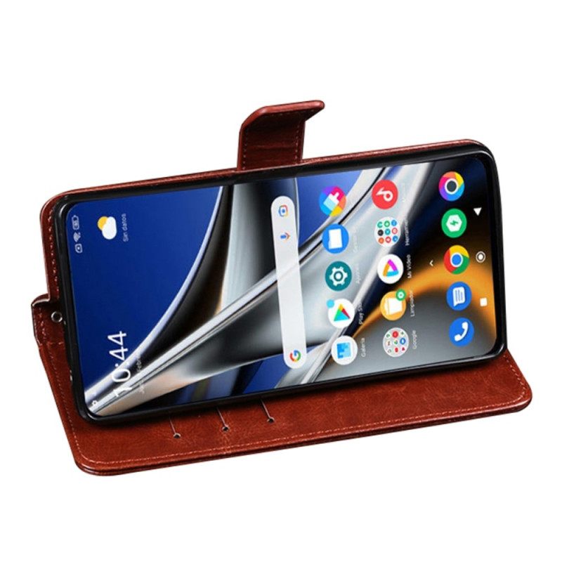 Flip Case Poco X4 Pro 5G Faux Leather Idewei