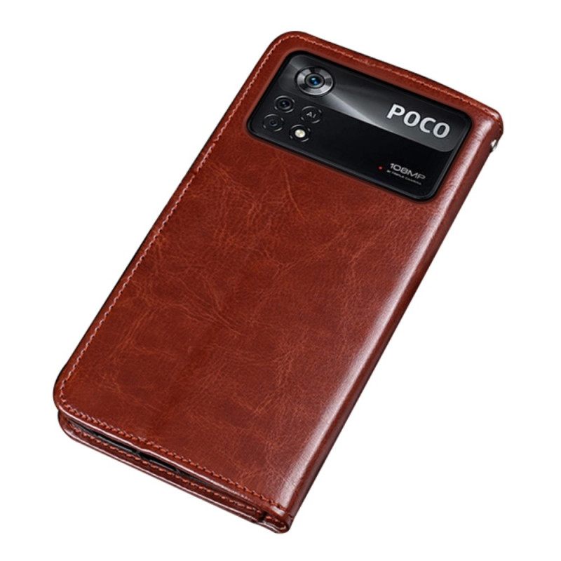 Flip Case Poco X4 Pro 5G Faux Leather Idewei
