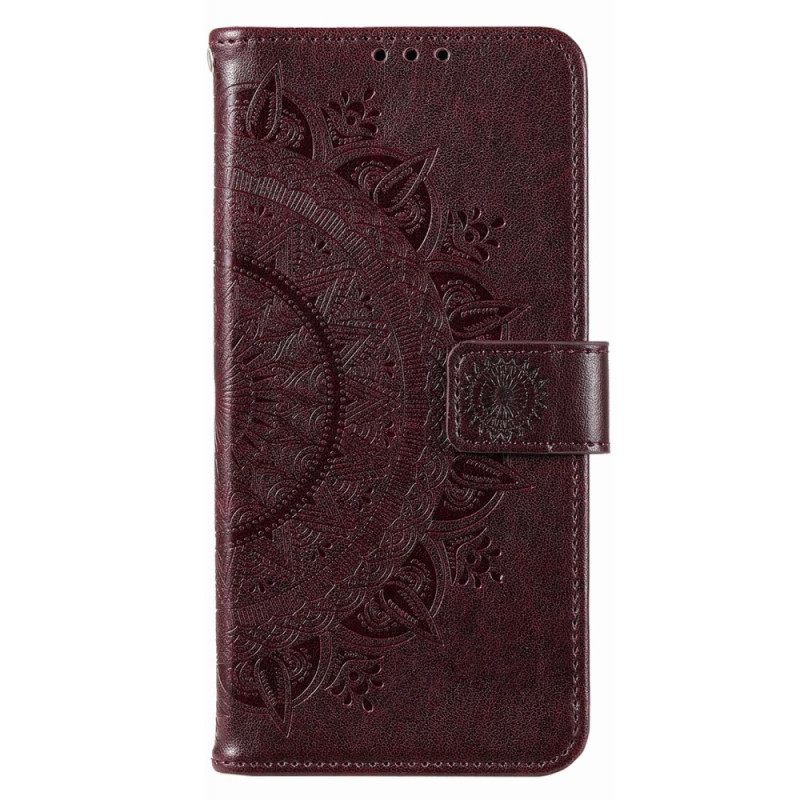 Flip Case Poco X4 Pro 5G Mandala Sun Ja Kaulanauha
