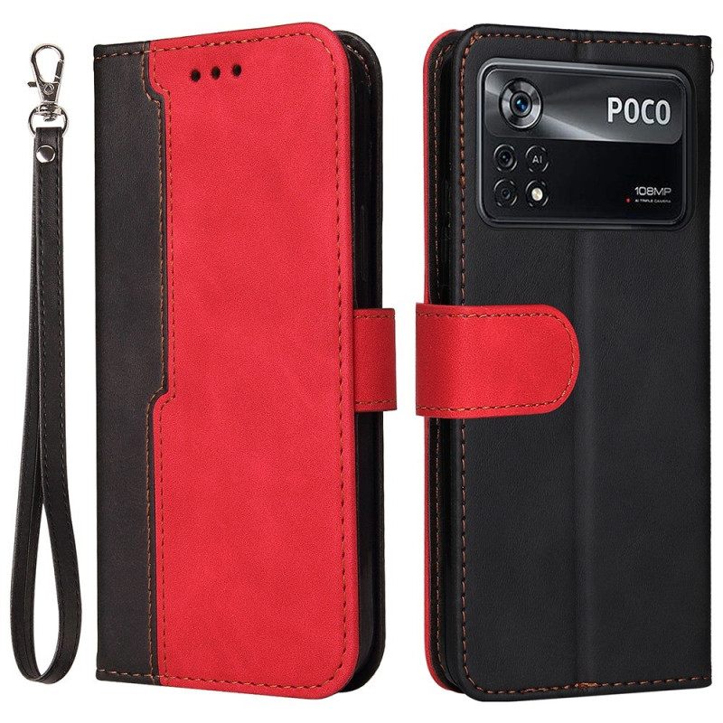 Kotelot Poco X4 Pro 5G Bicolor Kaulanauhalla