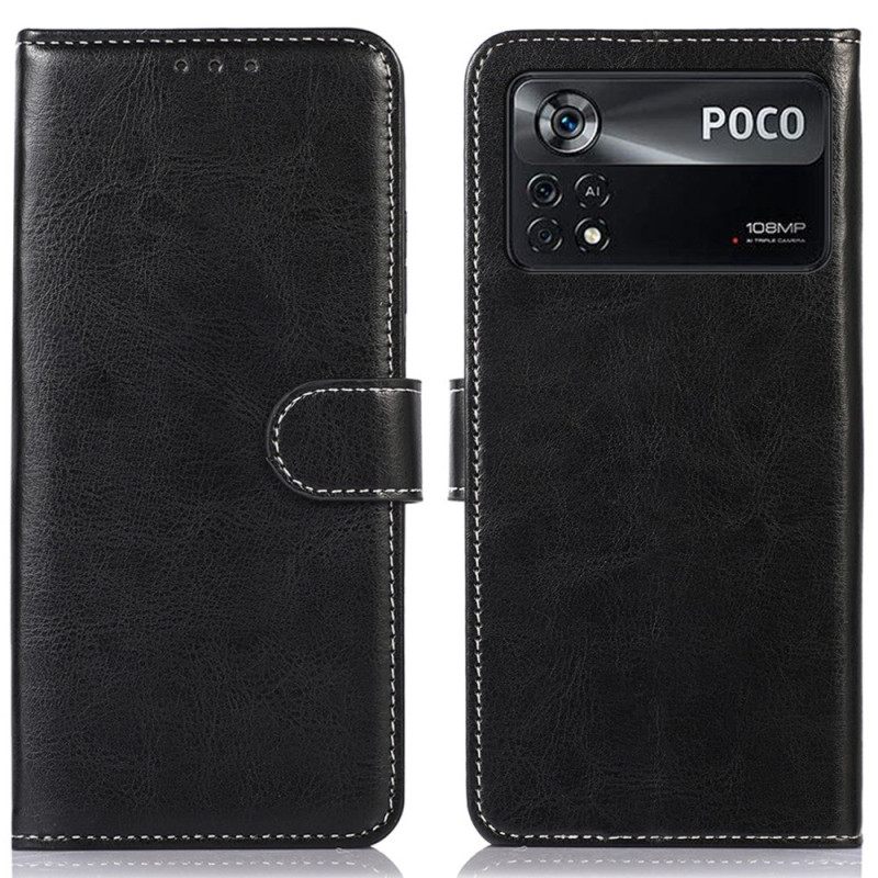 Kotelot Poco X4 Pro 5G Couture Nahkaefekti