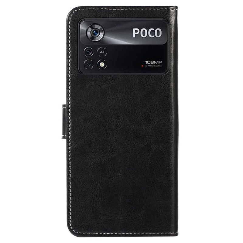 Kotelot Poco X4 Pro 5G Couture Nahkaefekti