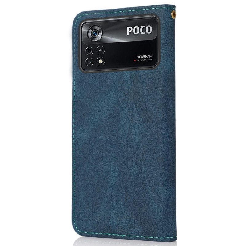 Kotelot Poco X4 Pro 5G Kaksisävyinen Keinonahka