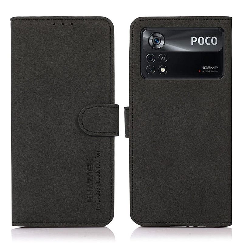 Kotelot Poco X4 Pro 5G Khazneh Muotinahkaefekti