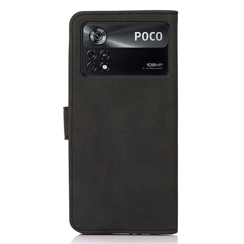 Kotelot Poco X4 Pro 5G Khazneh Muotinahkaefekti