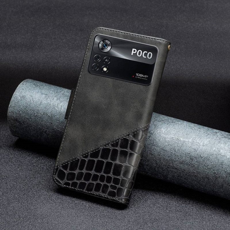 Kotelot Poco X4 Pro 5G Style Crocodile Binfen Color
