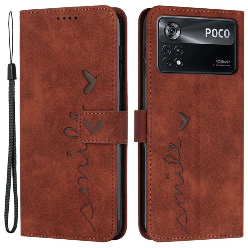 Kotelot Poco X4 Pro 5G Suojaketju Kuori Smile To Strap