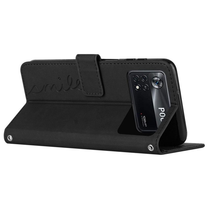 Kotelot Poco X4 Pro 5G Suojaketju Kuori Smile To Strap