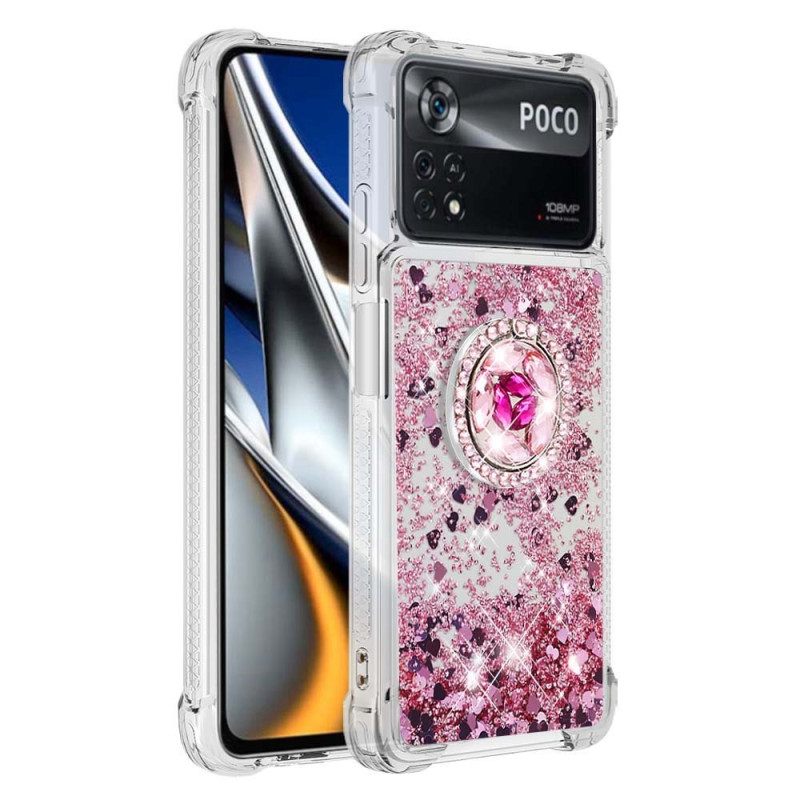 Kuori Poco X4 Pro 5G Paljetteja Rengastuella