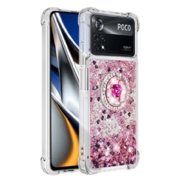 Kuori Poco X4 Pro 5G Paljetteja Rengastuella