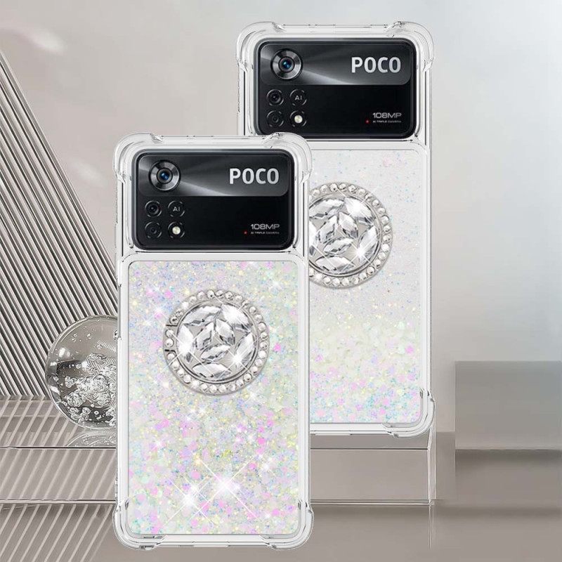 Kuori Poco X4 Pro 5G Paljetteja Rengastuella