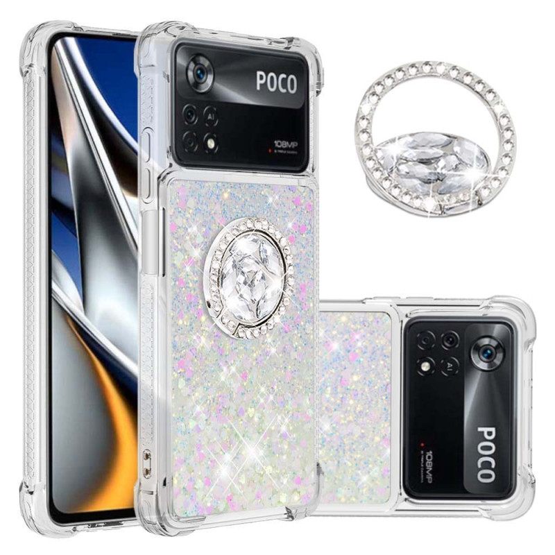 Kuori Poco X4 Pro 5G Paljetteja Rengastuella
