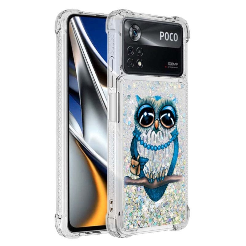 Kuori Poco X4 Pro 5G Rouva Owl Glitter