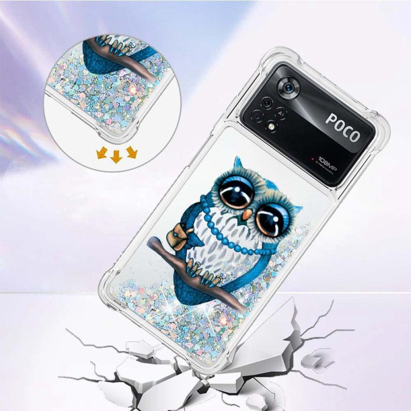 Kuori Poco X4 Pro 5G Rouva Owl Glitter