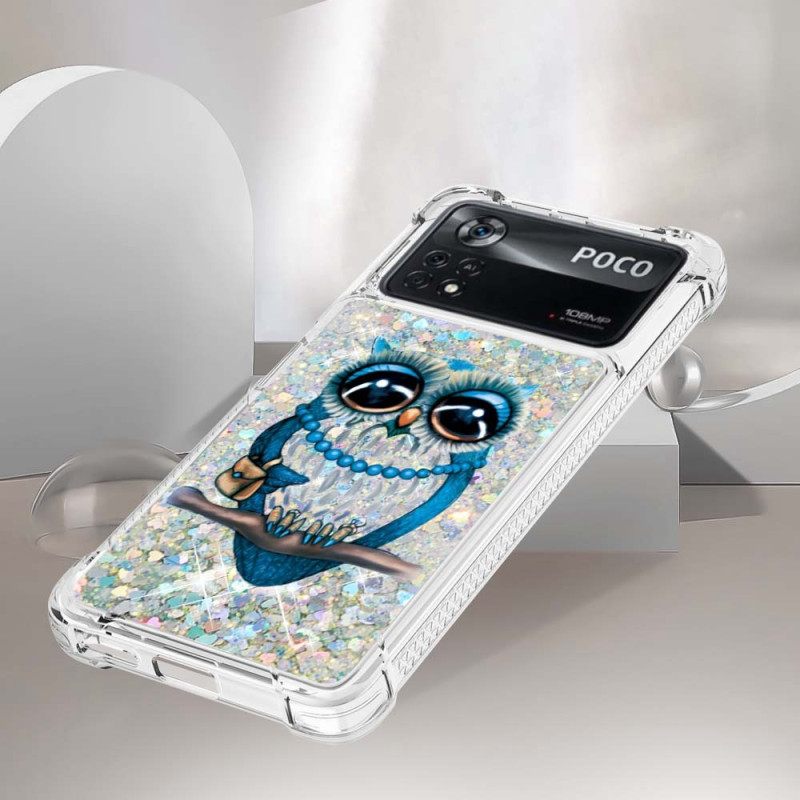 Kuori Poco X4 Pro 5G Rouva Owl Glitter