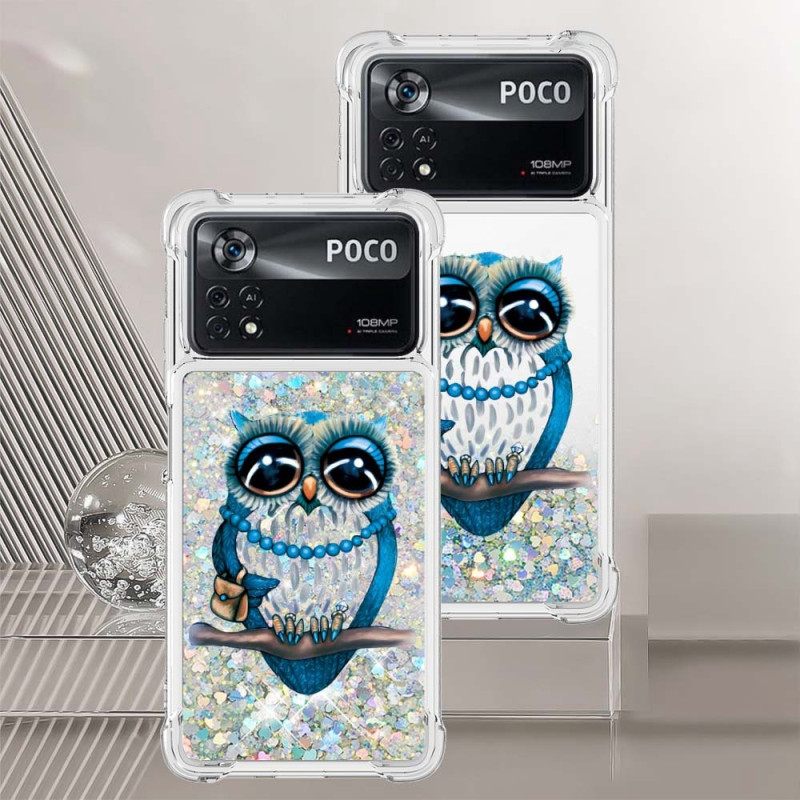 Kuori Poco X4 Pro 5G Rouva Owl Glitter