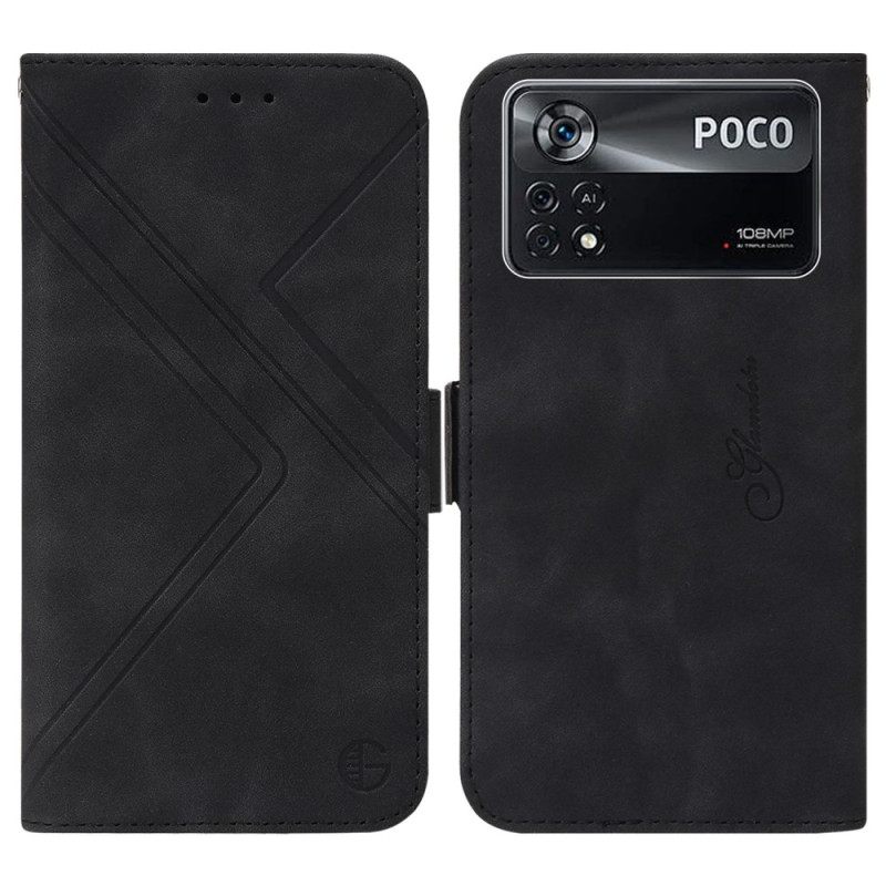 Nahkakotelo Poco X4 Pro 5G Rfid Huomaamaton Kuvio
