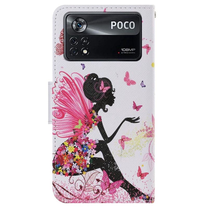 Nahkakotelo Poco X4 Pro 5G Suojaketju Kuori Fairy Hihnassa