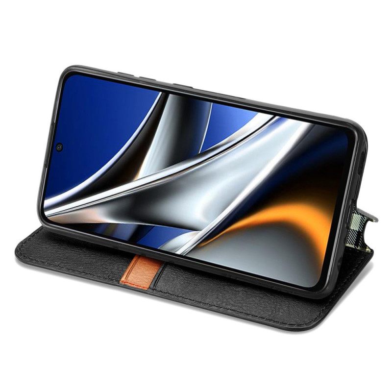 Puhelinkuoret Poco X4 Pro 5G Kotelot Flip 3d-kuutiot