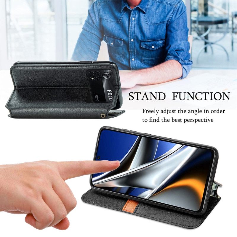 Puhelinkuoret Poco X4 Pro 5G Kotelot Flip 3d-kuutiot