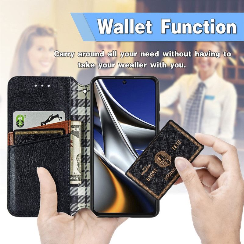 Puhelinkuoret Poco X4 Pro 5G Kotelot Flip 3d-kuutiot