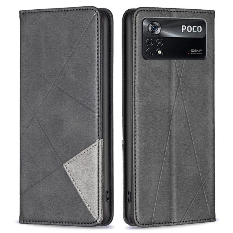 Puhelinkuoret Poco X4 Pro 5G Kotelot Flip Geometriset Kuviot