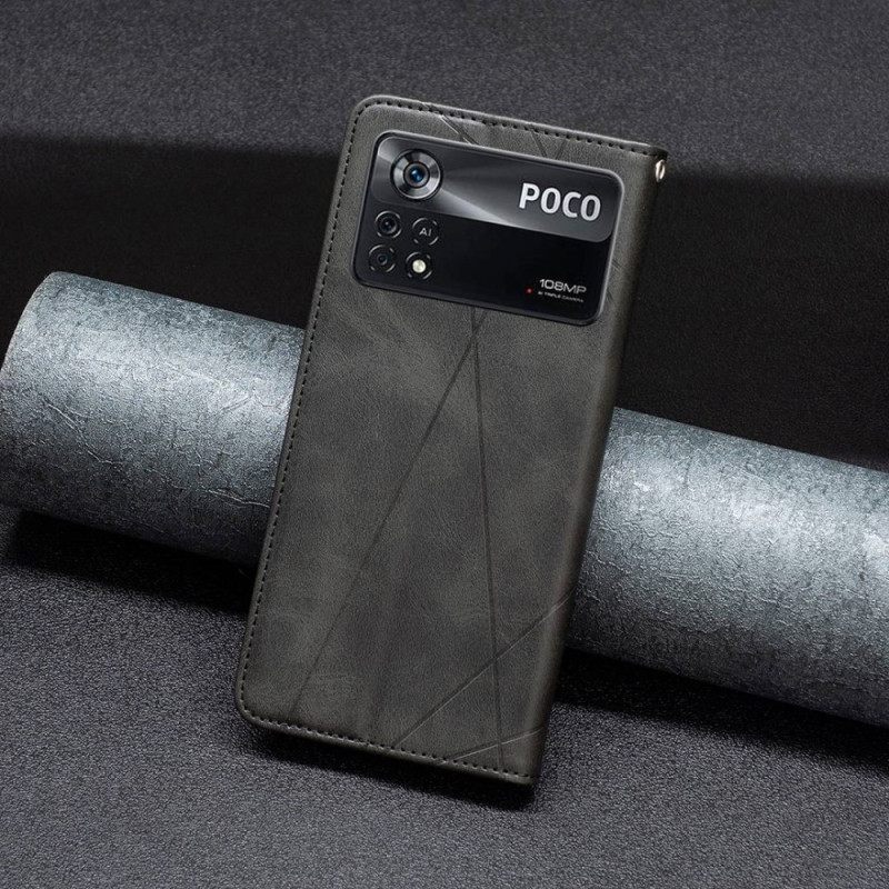 Puhelinkuoret Poco X4 Pro 5G Kotelot Flip Geometriset Kuviot