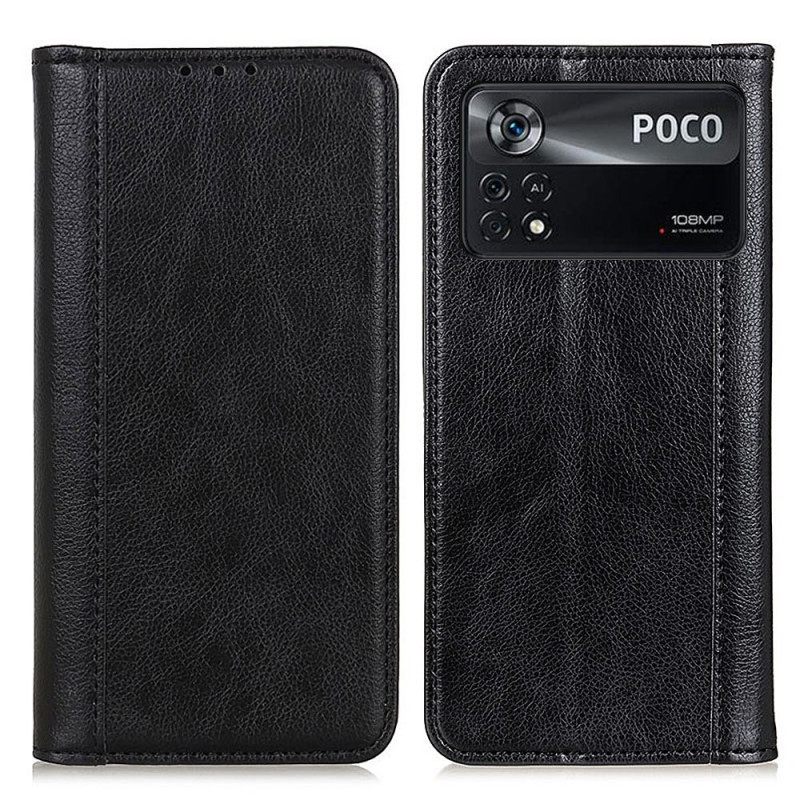 Puhelinkuoret Poco X4 Pro 5G Kotelot Flip Haljasnahka