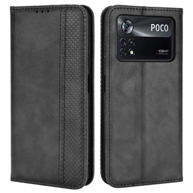 Puhelinkuoret Poco X4 Pro 5G Kotelot Flip Vintage Leather Effect
