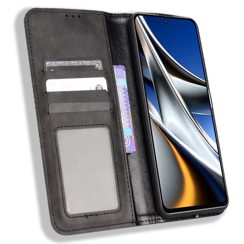 Puhelinkuoret Poco X4 Pro 5G Kotelot Flip Vintage Leather Effect
