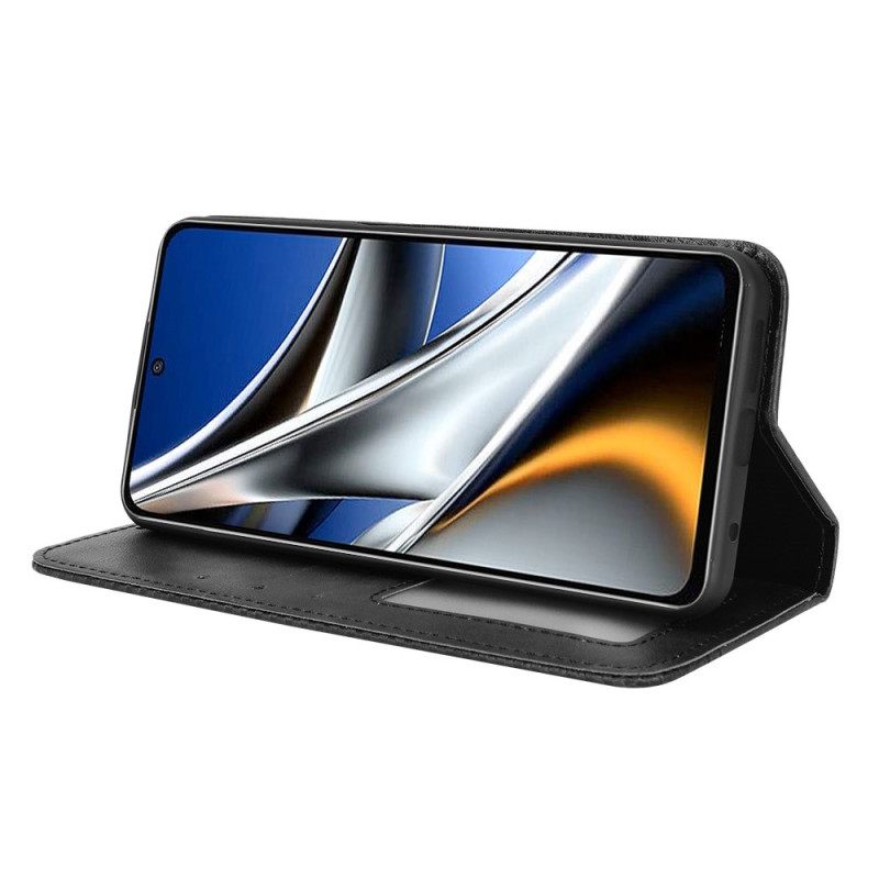 Puhelinkuoret Poco X4 Pro 5G Kotelot Flip Vintage Leather Effect