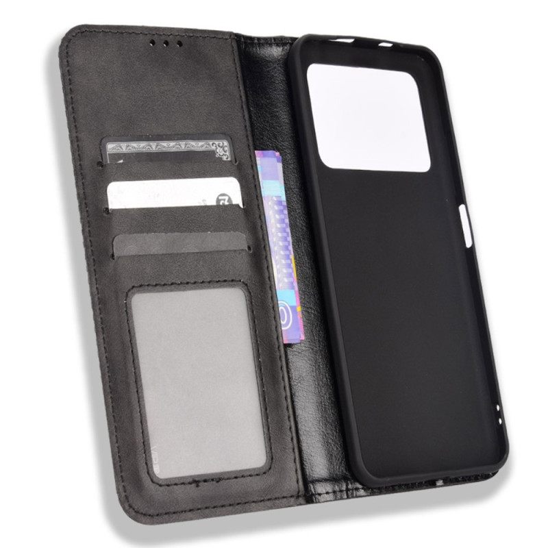 Puhelinkuoret Poco X4 Pro 5G Kotelot Flip Vintage Leather Effect
