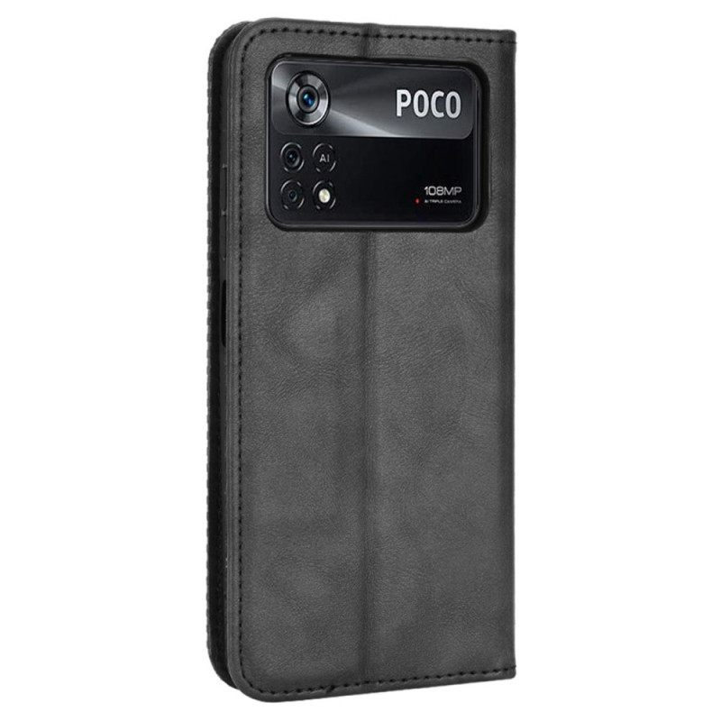 Puhelinkuoret Poco X4 Pro 5G Kotelot Flip Vintage Leather Effect