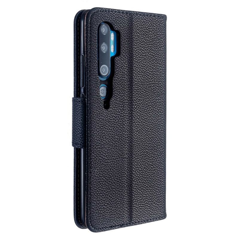Kotelot Xiaomi Mi Note 10 / 10 Pro Suojaketju Kuori Värikäs Litchi Leather Effect Strappy