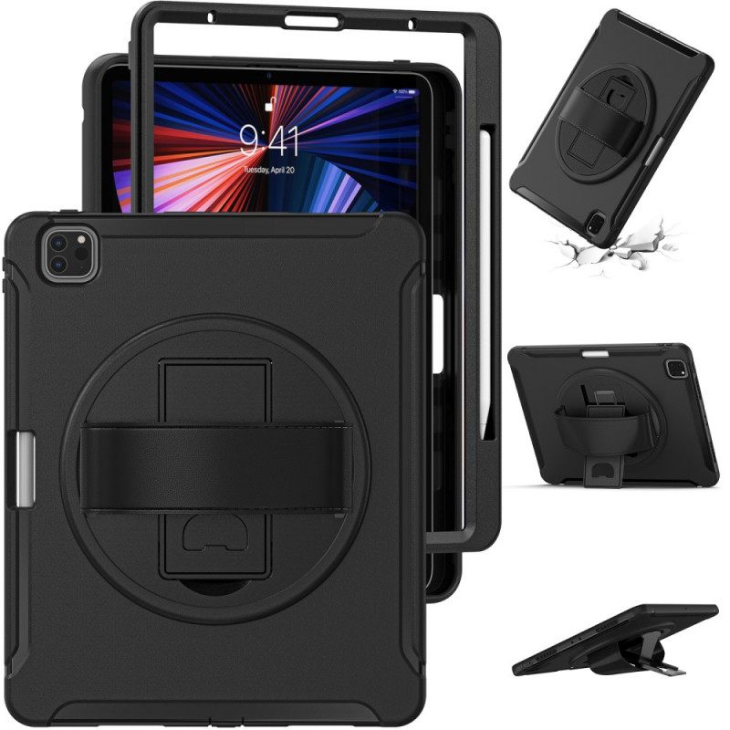 Kuori iPad Pro 12.9" (2021) (2020) (2018) Heavy Duty Hihnalla Ja Jalustalla