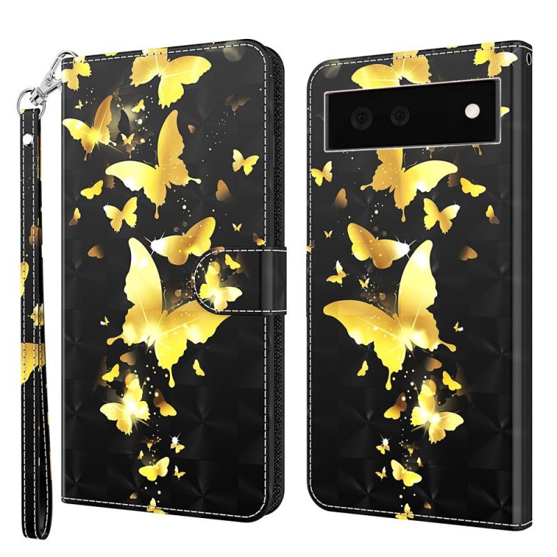 Kotelot Google Pixel 6 Keltaiset Perhoset