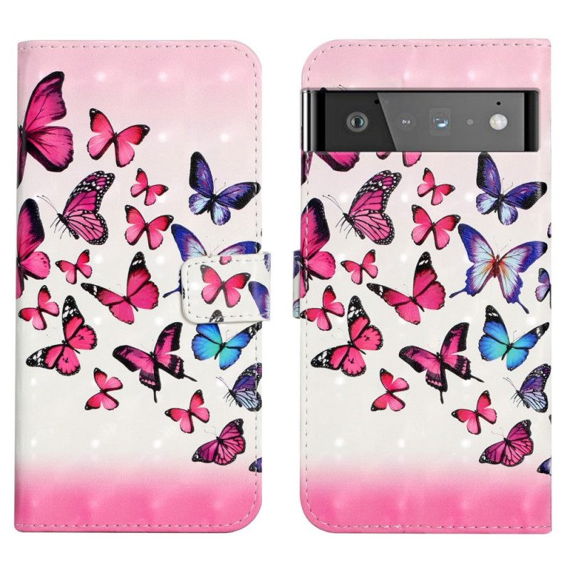 Nahkakotelo Google Pixel 6 Flight Of Butterflies