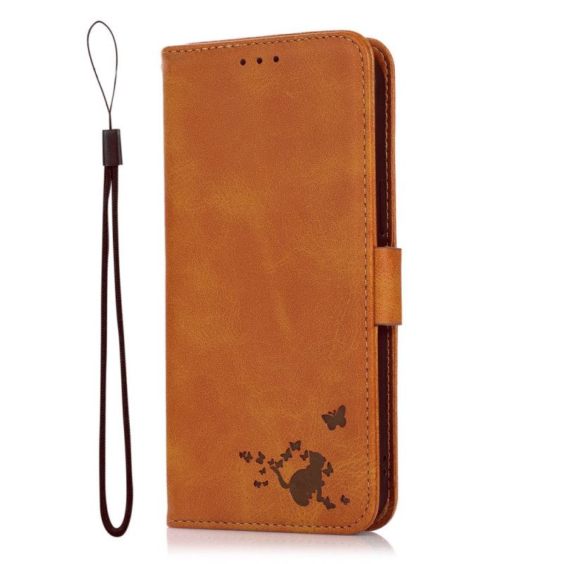Nahkakotelo Google Pixel 6 Kotelot Flip Cat Double Print Flap