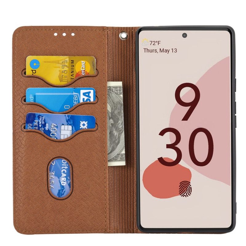 Nahkakotelo Google Pixel 6 Suojaketju Kuori Tyylinen Kudottu Nahkahihna
