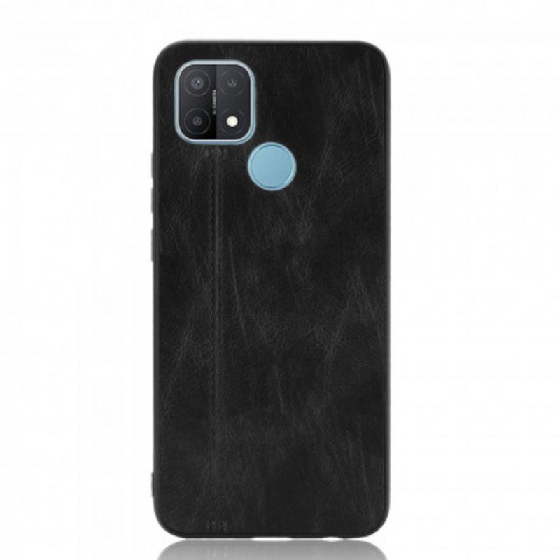 Kuori Oppo A15 Couture Nahkaefekti