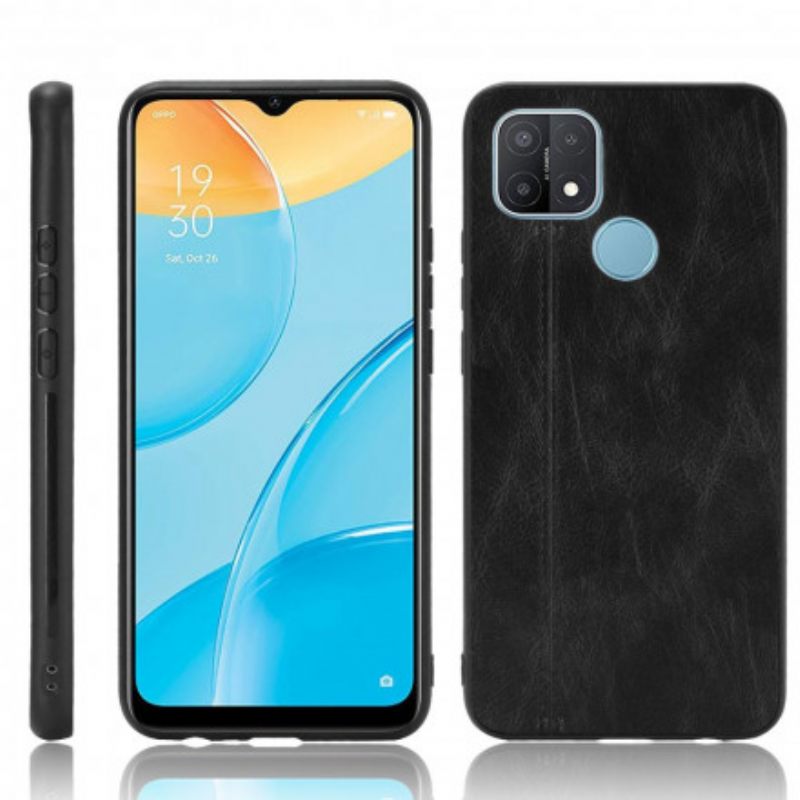 Kuori Oppo A15 Couture Nahkaefekti