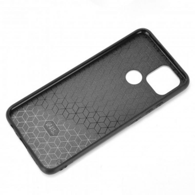 Kuori Oppo A15 Couture Nahkaefekti