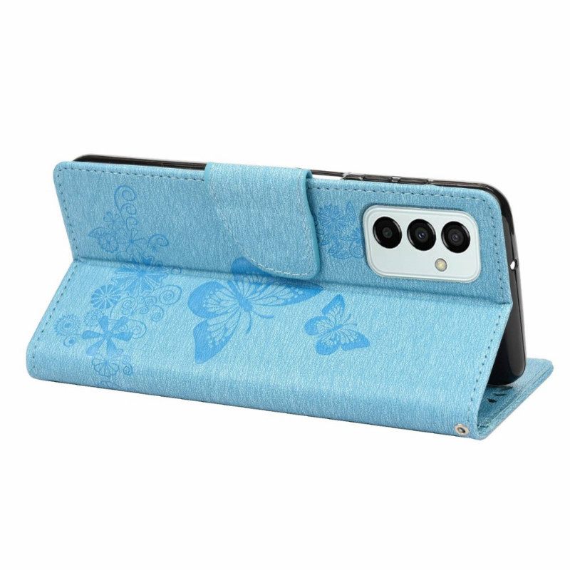 Flip Case Samsung Galaxy M23 5G Suojaketju Kuori Thong Butterflies