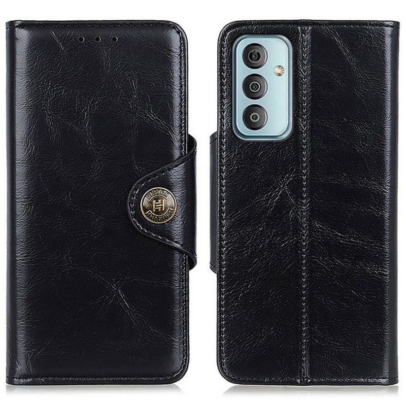 Kotelot Samsung Galaxy M23 5G Keinonahkapatenttipainike Khazneh