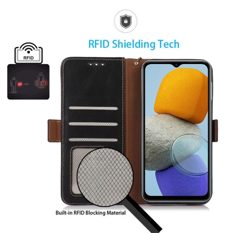 Nahkakotelo Samsung Galaxy M23 5G Genuine Leather Rfid-toiminto